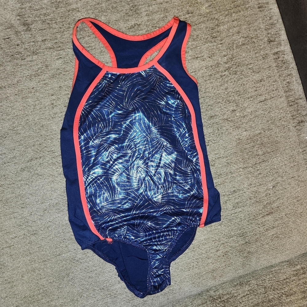 Danskin Kids Leotard - Navy and Coral
